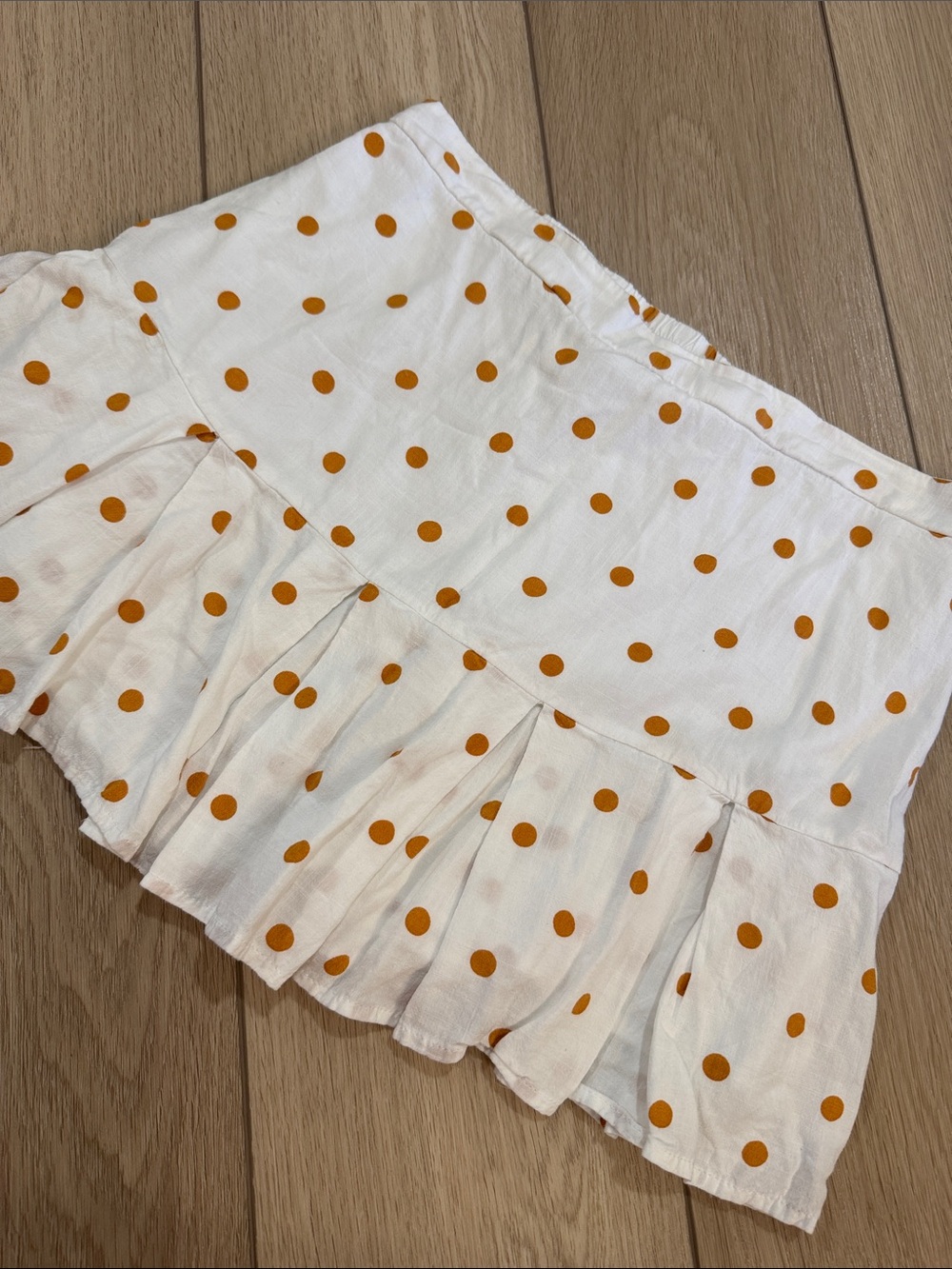 Kirious Los Angeles Linen Blend Polka Dot Pleated Skort Sz L Y2K Style Summer
